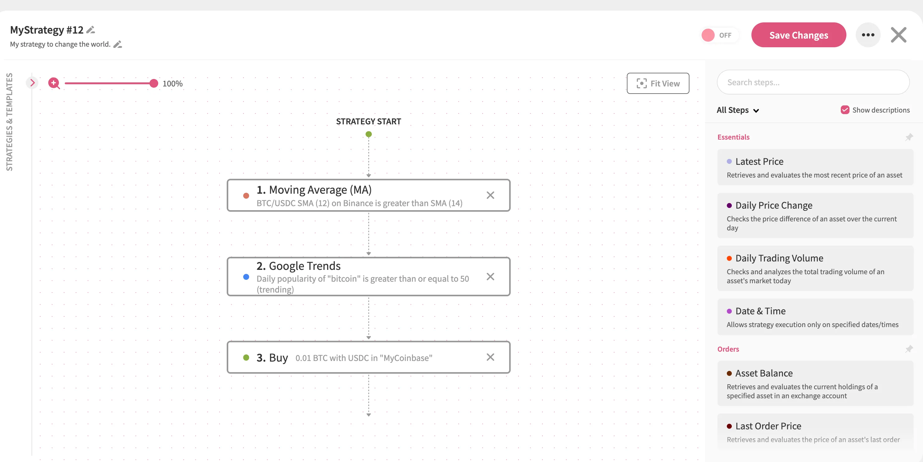 An image of the Jellydator editor with the SMA, Google Trends, and Buy steps.