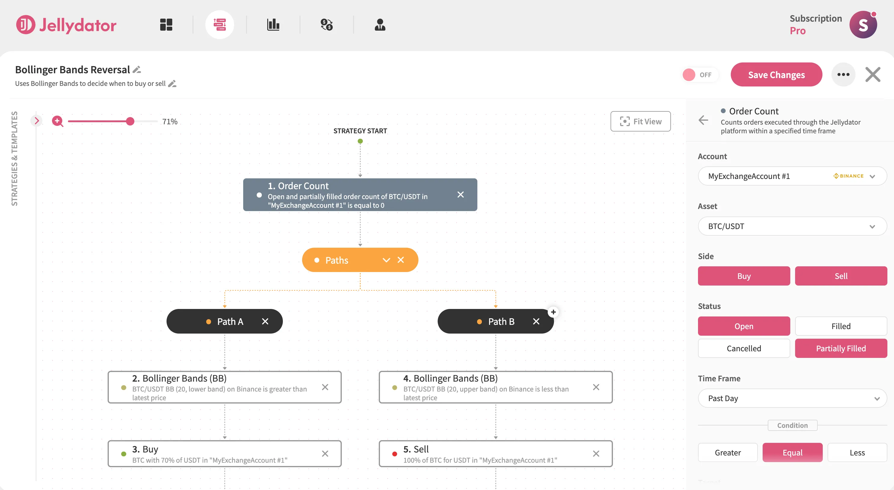 An image of the Jellydator editor with an Order Count step.
