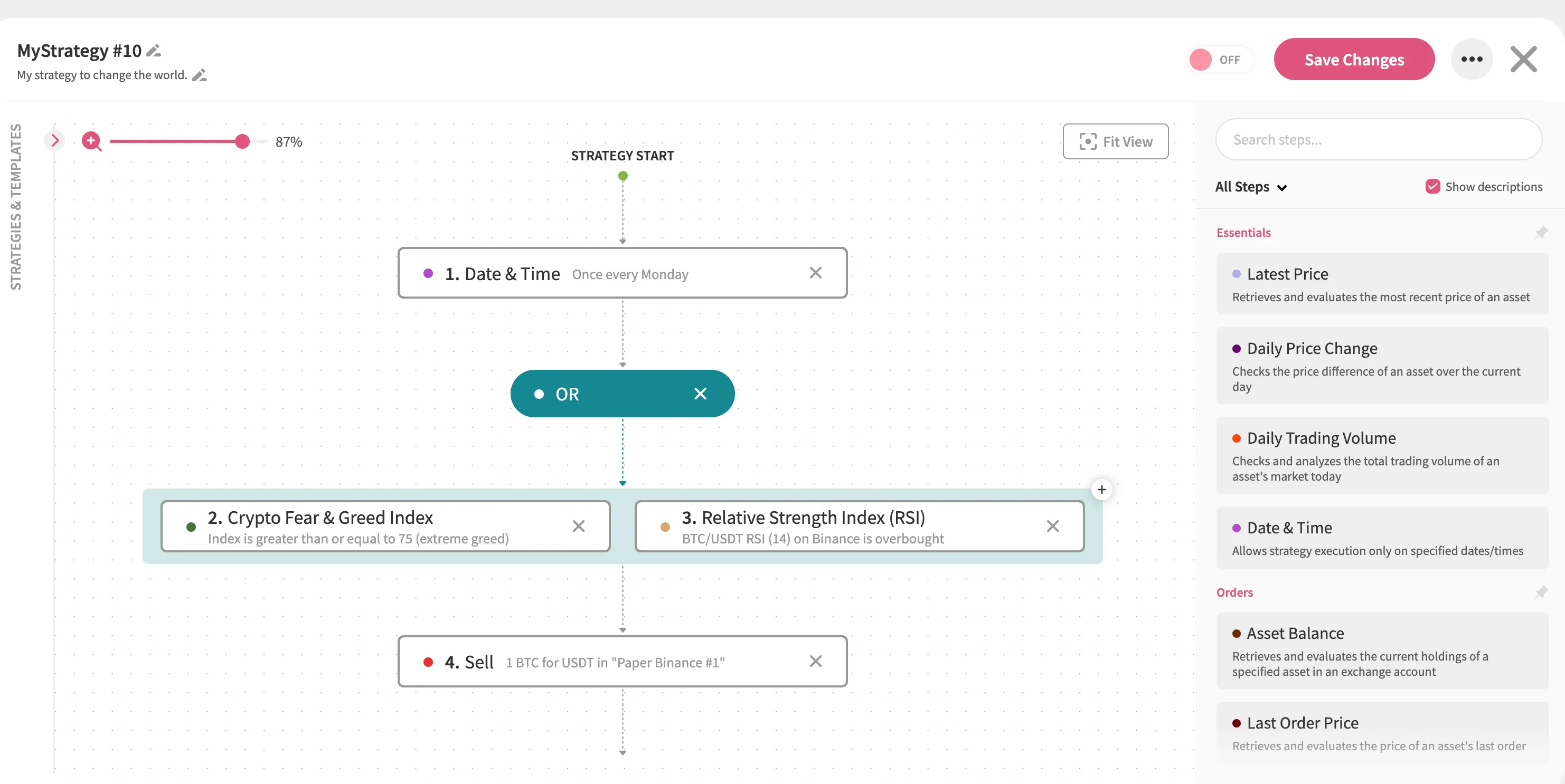 An image of the Jellydator editor showing an OR operator step.